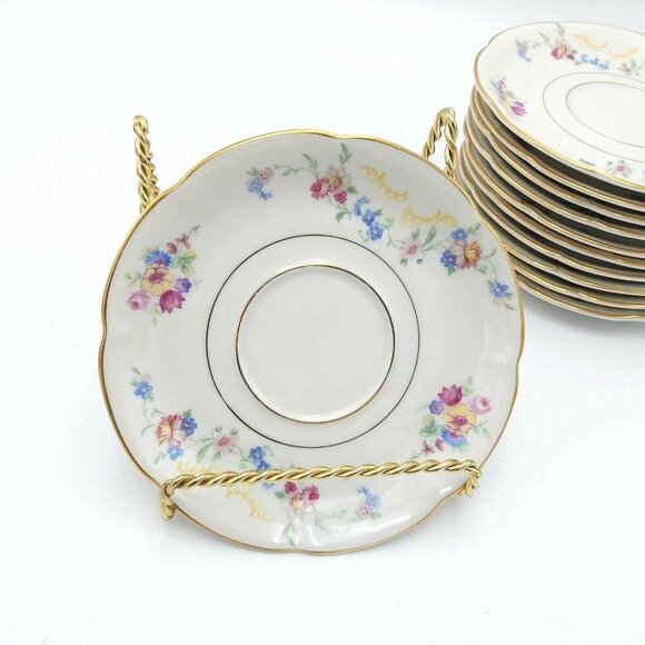 Royal Bayreuth Saucers Dresden Floral Bavaria -Lot of 11 - Picture 2 of 4